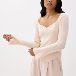 NWT Love Bonita Knit Fitted Sweetheart Top, Size L/US 8